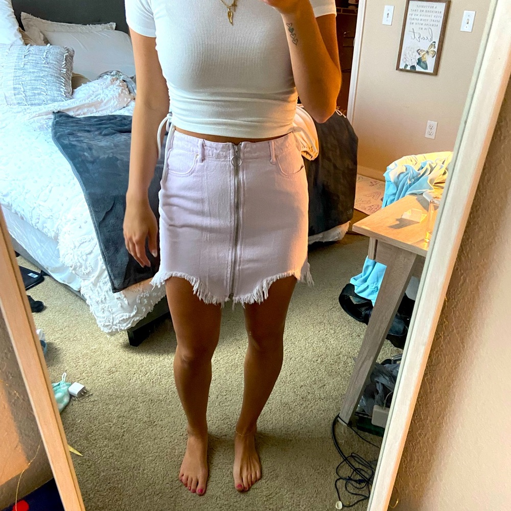 Lilac denim skirt